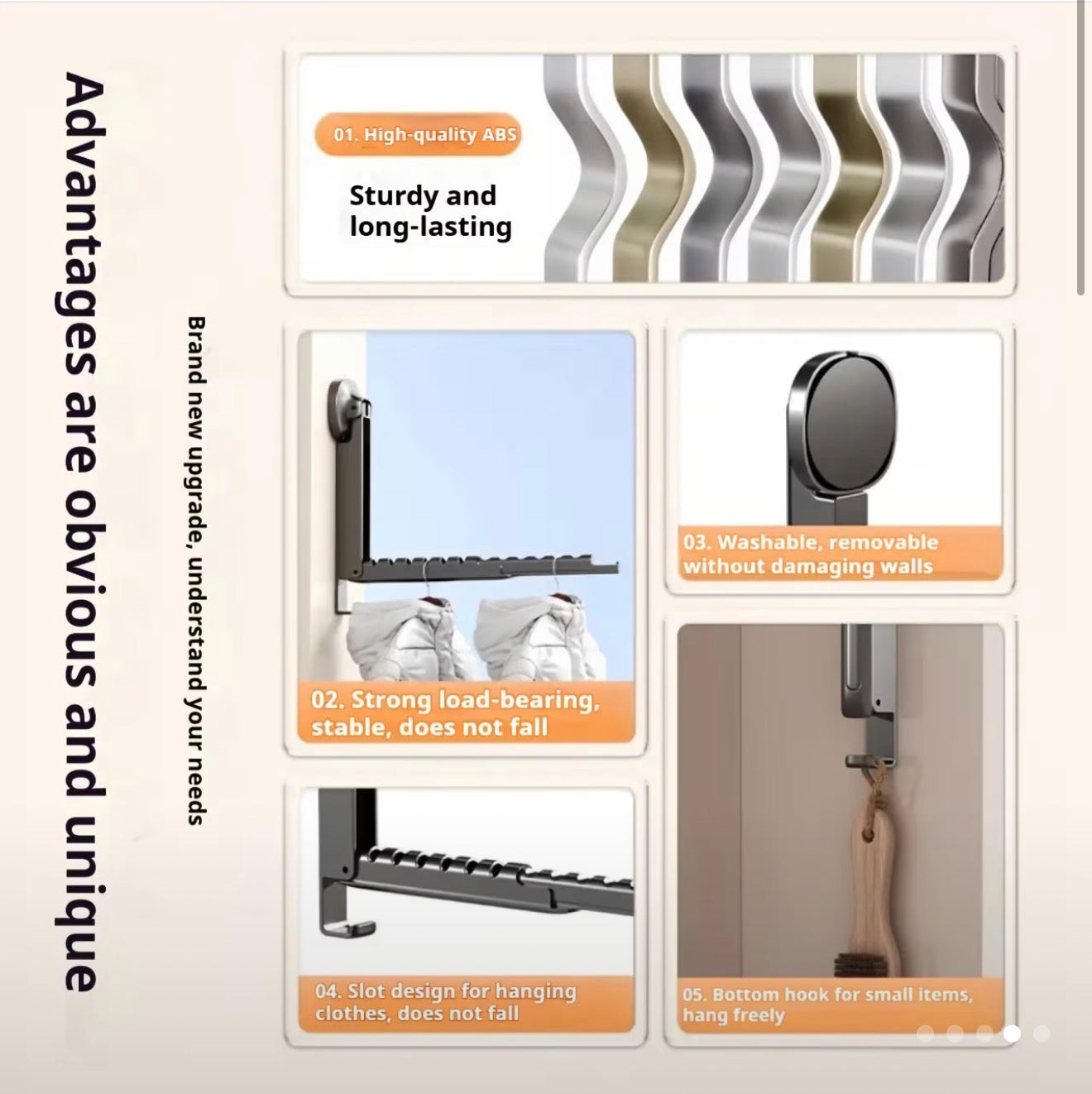 Foldable Wall-Mounted Clothes Drying Rack