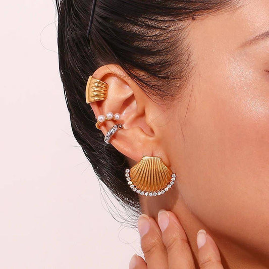 Zirconia Shell Earrings