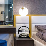 Moving Sand Art Picture Decor – 3D Deep Sea Sandscape Liquid Motion Round Glass Frame | Flowing Sand Art for Stress Relief | Artistic Desktop Decor for Home & Office