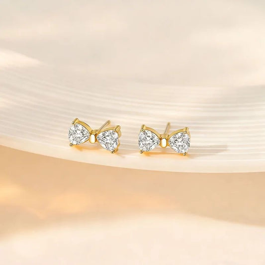 Stainless Steel Bow Stud Earrings
