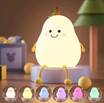 Pear Shape Night Lamps Silicone 7 Colors changing - USB Charging