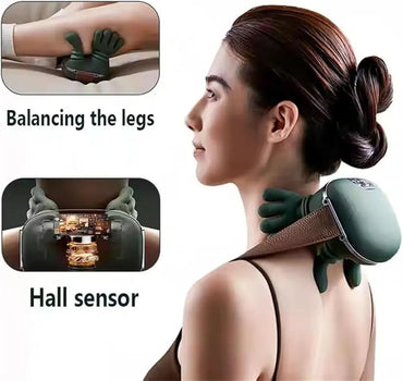 Neck & Shoulder Massager, 3 Massage Mode, 2 Heat Function, Simulated with Human Hand Design For Neck, Shoulder, Back, Legs. (Imported)