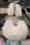 Fluffy Pearl Mini Handbag – Luxury Faux Fur Shoulder Bag for Women