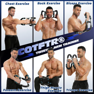 Adjustable 40-100lb Chest Trainer Workout Equipment Triceps & Shoulder Workout Twister Arm Trainer